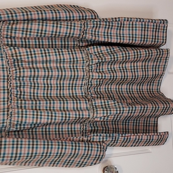 COMPANIA FANTASTICA Checked Mini Tunic Dress with Long Sleeves - Picture 7 of 12